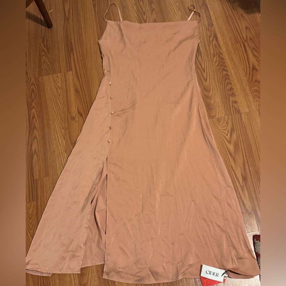 CIDER Elegant Sleeveless Tank Slip‎ Maxi Pink Dress Size XL